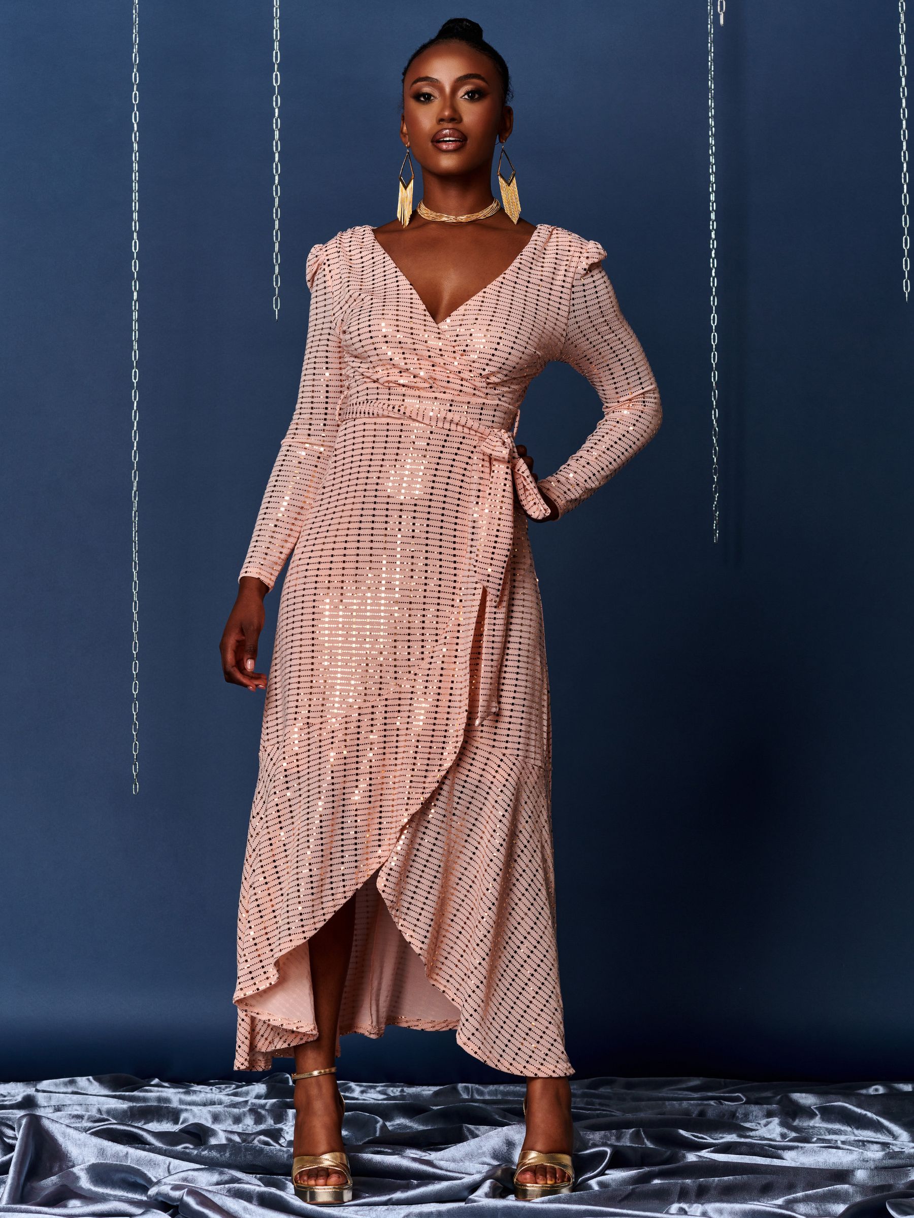 Sparkly wrap dress 2025