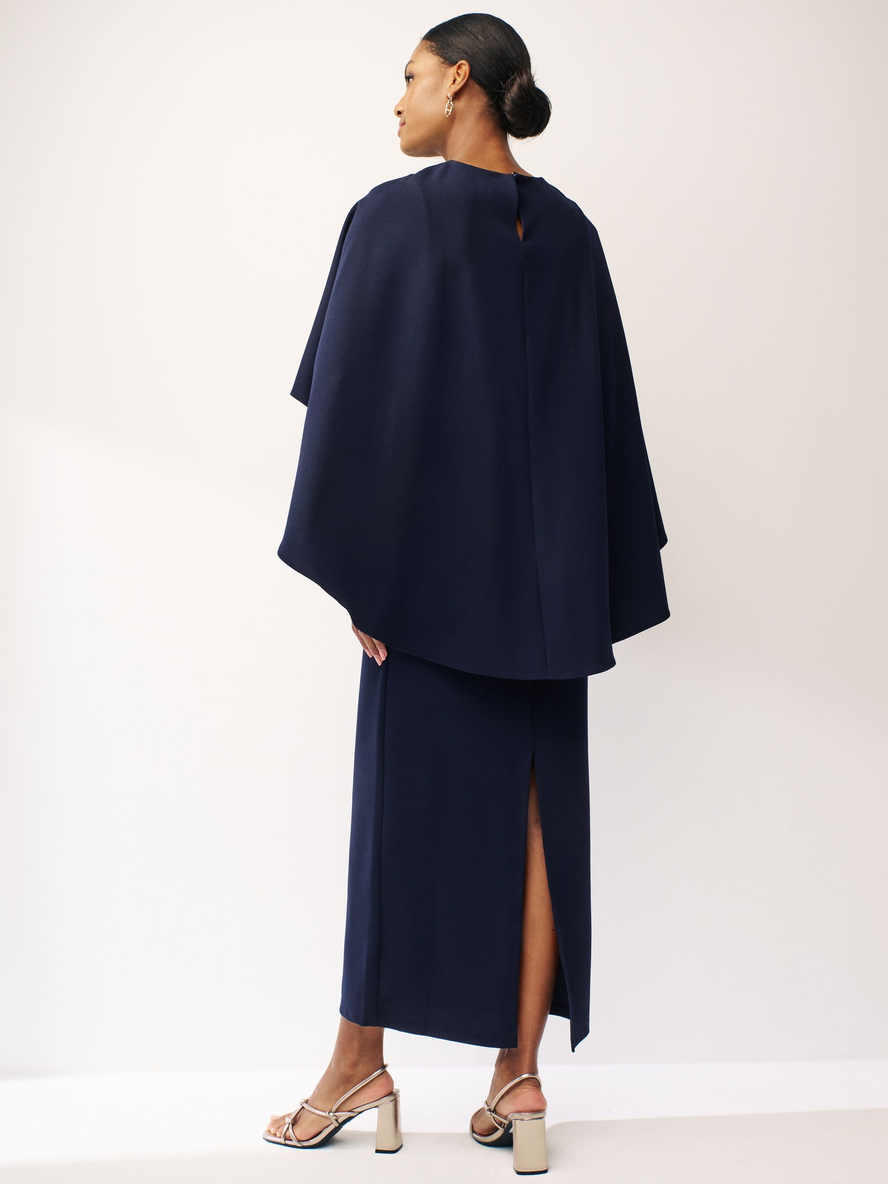 Stella mccartney navy cape dress 2025