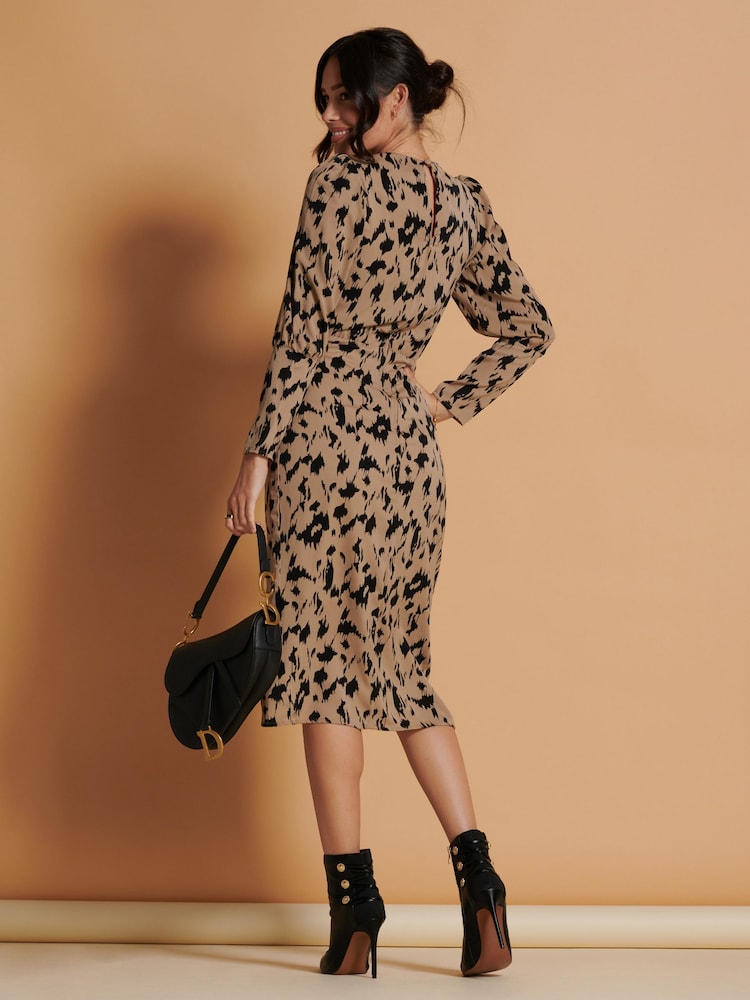 Vestido ajustado con estampado de leopardo y detalle cruzado de Jolie Moi - Imagen 2 de 6 Vestido ajustado con estampado de leopardo y detalle cruzado de Jolie Moi - Imagen 2 de 6