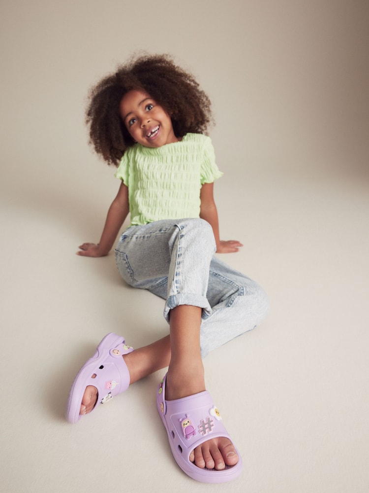 Purple Character Badge Clogs - Image 1 of 9