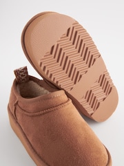 Tan Brown Flatform Shoot Fleece Lined Slippers - Image 5 of 5