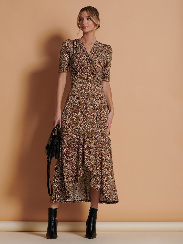 Jolie Moi – bedrucktes Maxikleid aus Viskose mit Rüschensaum - Bild 6 von 6