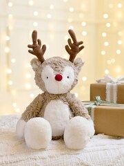 Mamas & Papas Brown Christmas Soft Toy Reindeer - Image 1 of 4