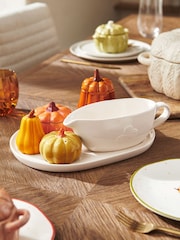 Orange Pumpkins Gravy Boat and Condiments Table Centre Piece Set - Image 1 of 7