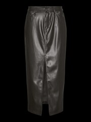 VERO MODA Brown Faux Leather Midi Skirt - Image 6 of 7