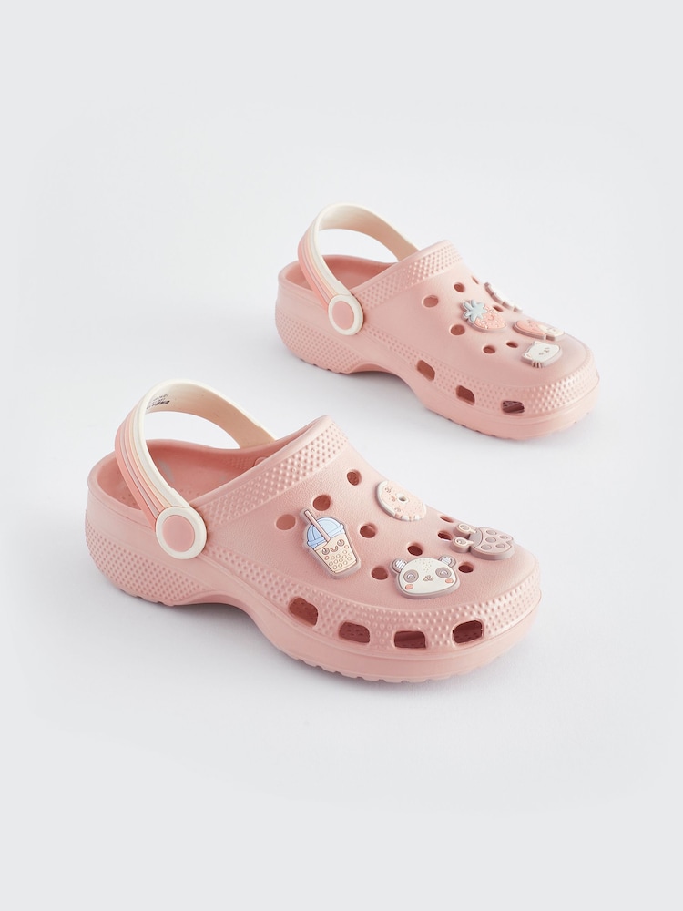 Pink Character Badge Clogs - Image 1 of 6