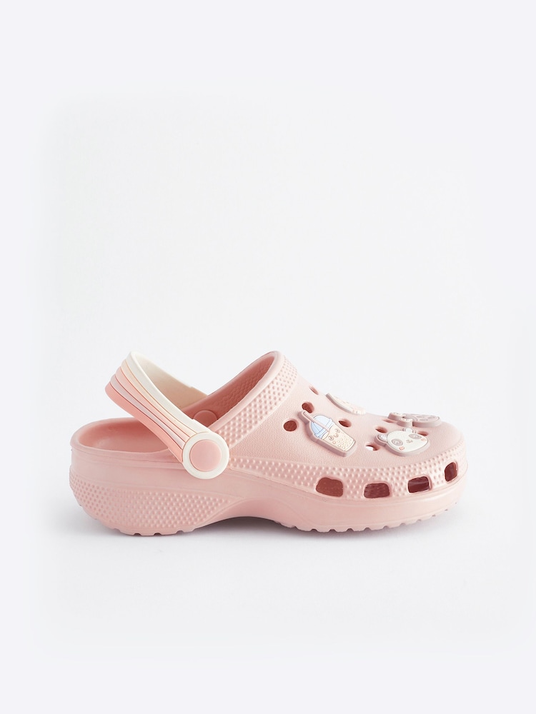 Pink Character Badge Clogs - Image 2 of 6
