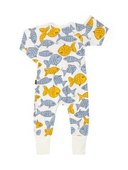 Bonds Blue Sealife Fish Print Zip Sleepsuit - Image 2 of 2