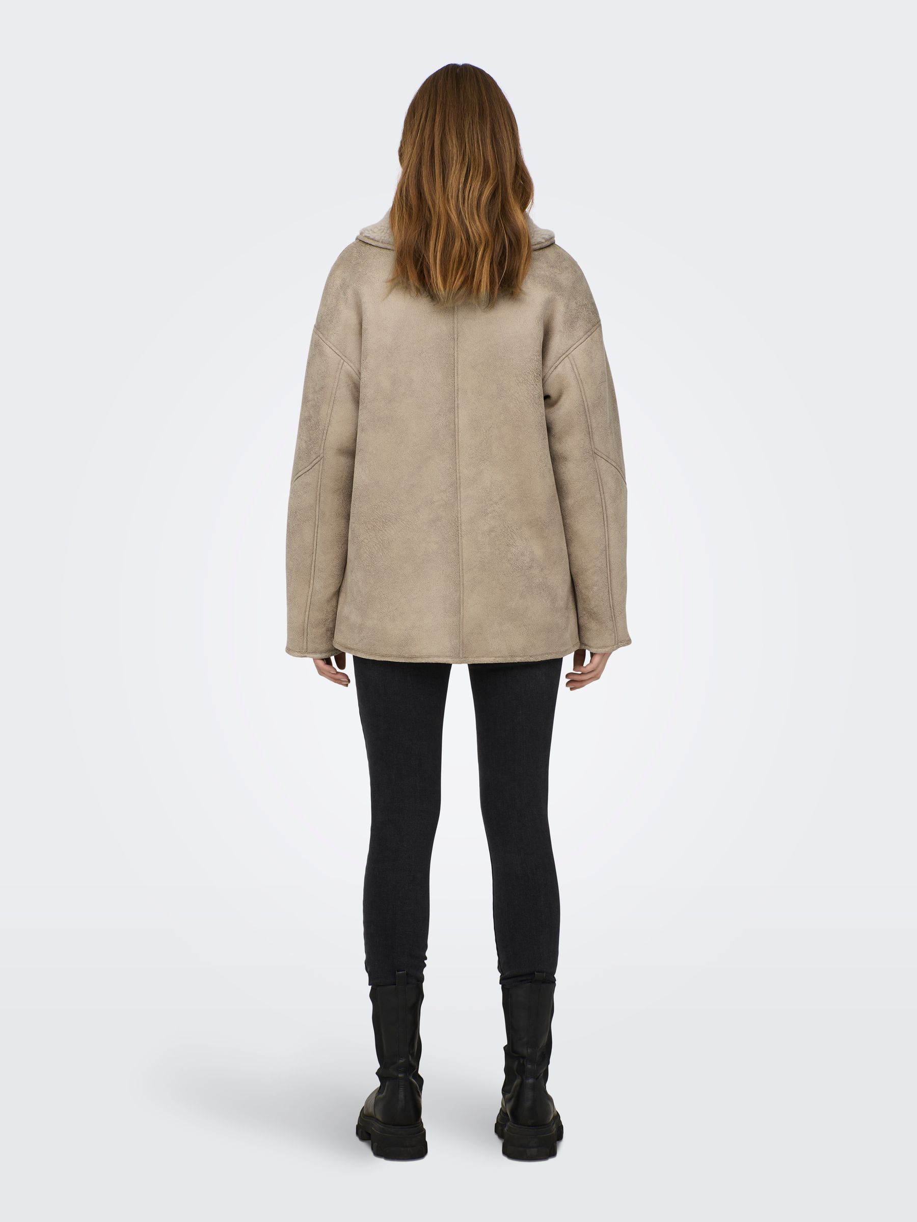 Buy ONLY Cream Aviator Coat With Teddy Borg Lining from Next Luxembourg