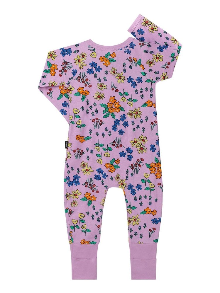 Bonds Leuchtend pinker Schlafanzug mit Blumenmuster und Reissverschluss​​​​​​​ - Bild 2 von 4
