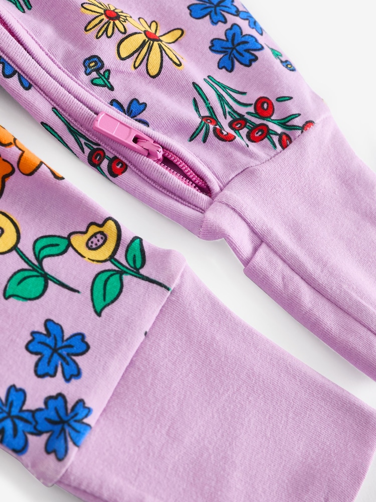 Bonds Leuchtend pinker Schlafanzug mit Blumenmuster und Reissverschluss​​​​​​​ - Bild 4 von 4