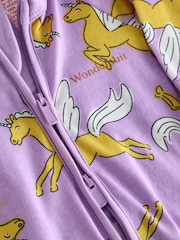 Bonds Purple Magical Unicorn Print Zip Sleepsuit - Image 4 of 4