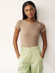 Neutral Short Sleeve T-Shirt Bodysuit - Image 1 of 6