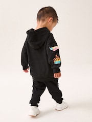Black Hot Wheets 100% Cotton Jersey Hoodie and Joggers Set (9mths-8yrs) - Image 2 of 7