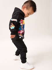 Black Hot Wheets 100% Cotton Jersey Hoodie and Joggers Set (9mths-8yrs) - Image 4 of 7