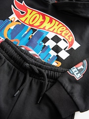 Black Hot Wheets 100% Cotton Jersey Hoodie and Joggers Set (9mths-8yrs) - Image 7 of 7