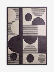 Monochrome Washable Pebla Geometric Shapes Rug - Image 5 of 6