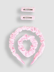 Conjunto de diadema, pinzas y coletero a rayas de Jojo Maman Bébé - Imagen 2 de 5