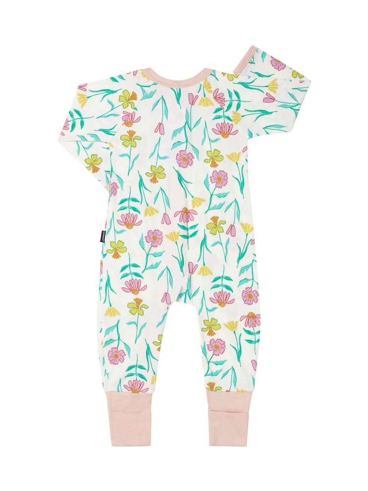 Bonds Cream Pretty Floral Print Zip Sleepsuit - Image 2 of 2 Bonds Cream Pretty Floral Print Zip Sleepsuit - Image 2 of 2