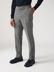 Grey Slim Fit Bouclé Texture Suit Trousers - Image 1 of 9