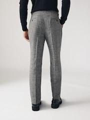 Grey Slim Fit Bouclé Texture Suit Trousers - Image 2 of 9