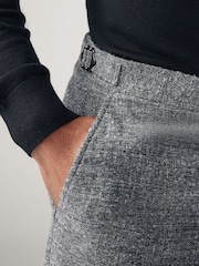 Grey Slim Fit Bouclé Texture Suit Trousers - Image 4 of 9
