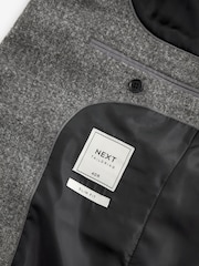 Grey Slim Fit Bouclé Texture Suit Jacket - Image 9 of 10