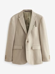 Neutral Slim Fit Waffle Texture Suit Jacket - Image 6 of 10