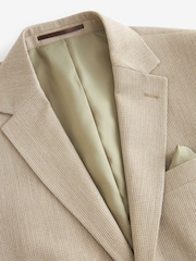 Neutral Slim Fit Waffle Texture Suit Jacket - Image 7 of 10