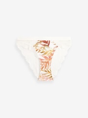 Palm Leaf Print Lace Trim High Leg Knickers - Image 6 of 7