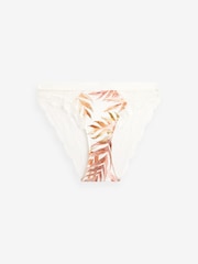 Palm Leaf Print Lace Trim High Leg Knickers - Image 7 of 7
