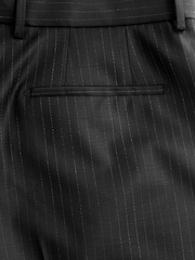 Black Slim Fit Stripe Suit: Trousers - Image 7 of 8