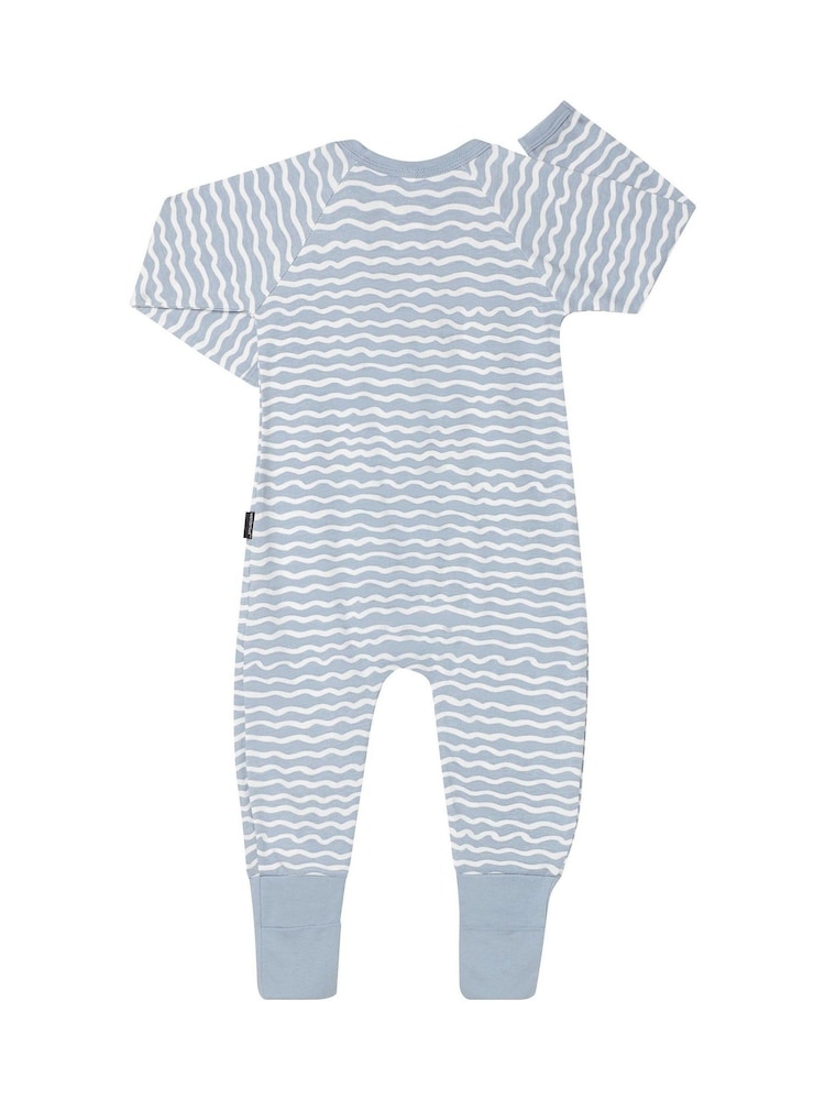 Bonds Blue Wavy Stripe Zip Sleepsuit - Image 3 of 3