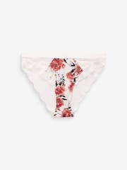 Red Floral Print/Green Lace Trim High Leg Knickers 2 Pack - Image 11 of 12
