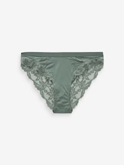 Red Floral Print/Green Lace Trim High Leg Knickers 2 Pack - Image 12 of 12