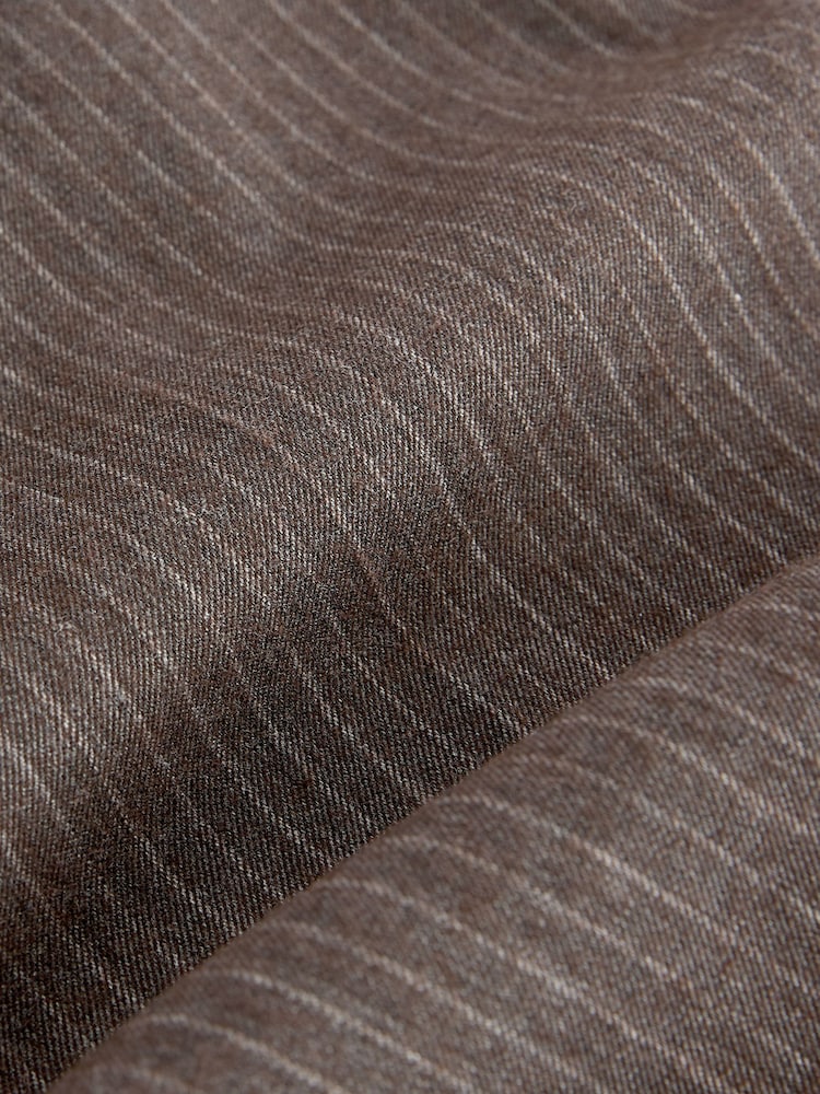 Brown Slim Fit Stripe Suit Trousers - Image 10 of 10