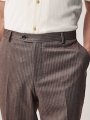 Brown Slim Fit Stripe Suit Trousers - Image 5 of 10
