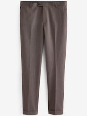 Brown Slim Fit Stripe Suit Trousers - Image 7 of 10