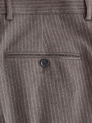 Brown Slim Fit Stripe Suit Trousers - Image 9 of 10