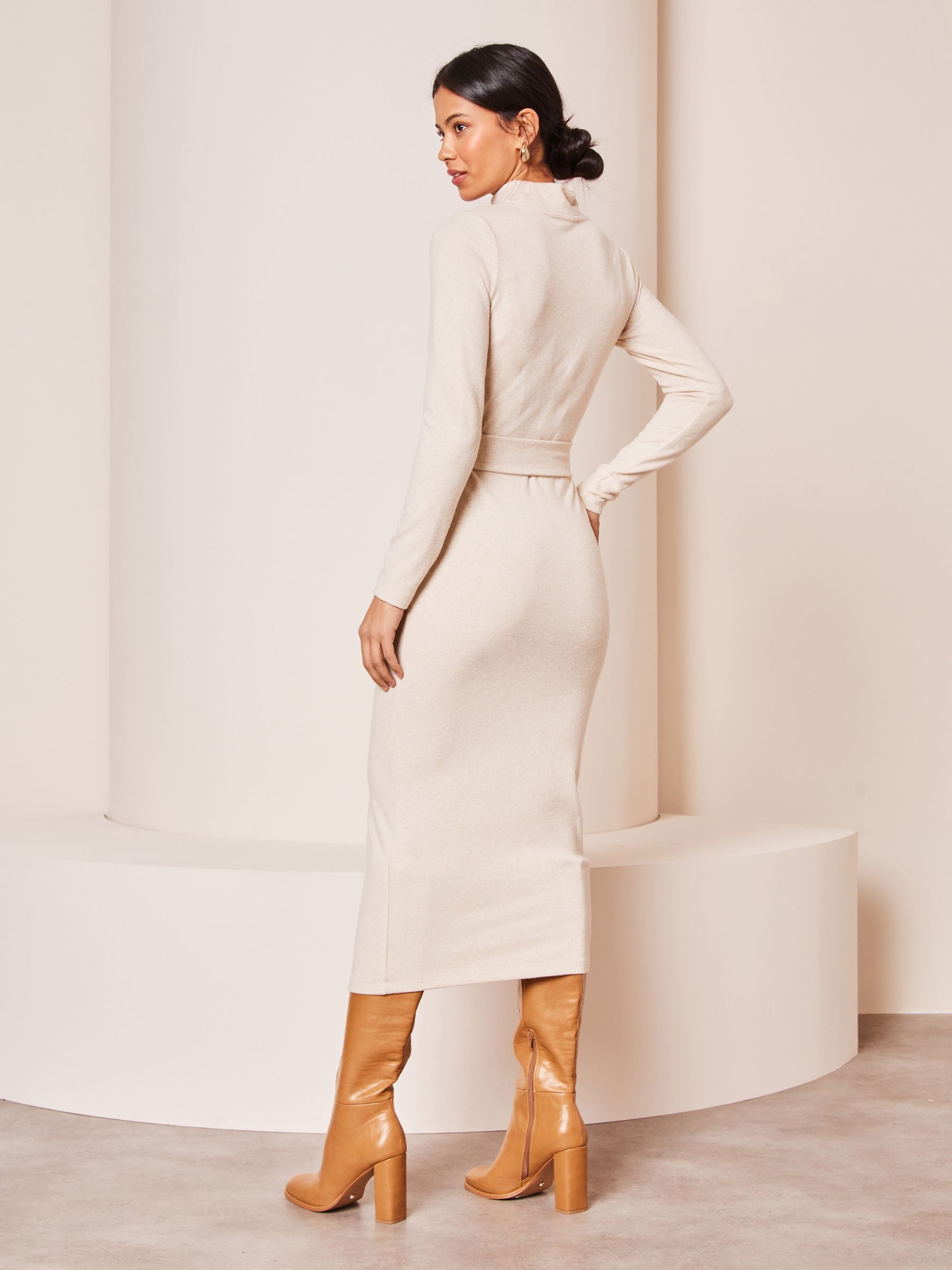 Cream midi jumper dress discount