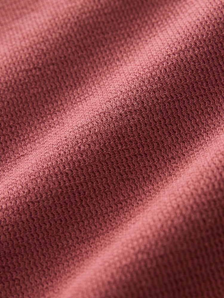 Pink Textured Short Sleeve Polo Shirt - Image 7 of 7