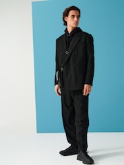 Black EDIT Relaxed Fit Textured Suit: Jacket - Image 2 of 10
