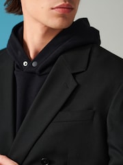 Black EDIT Relaxed Fit Textured Suit: Jacket - Image 4 of 10