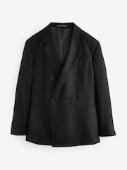 Black EDIT Relaxed Fit Textured Suit: Jacket - Image 6 of 10