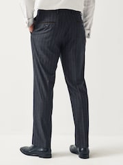 Navy Blue Tailored Fit Stripe Suit Trousers - Image 2 of 9