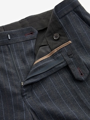 Navy Blue Tailored Fit Stripe Suit Trousers - Image 7 of 9