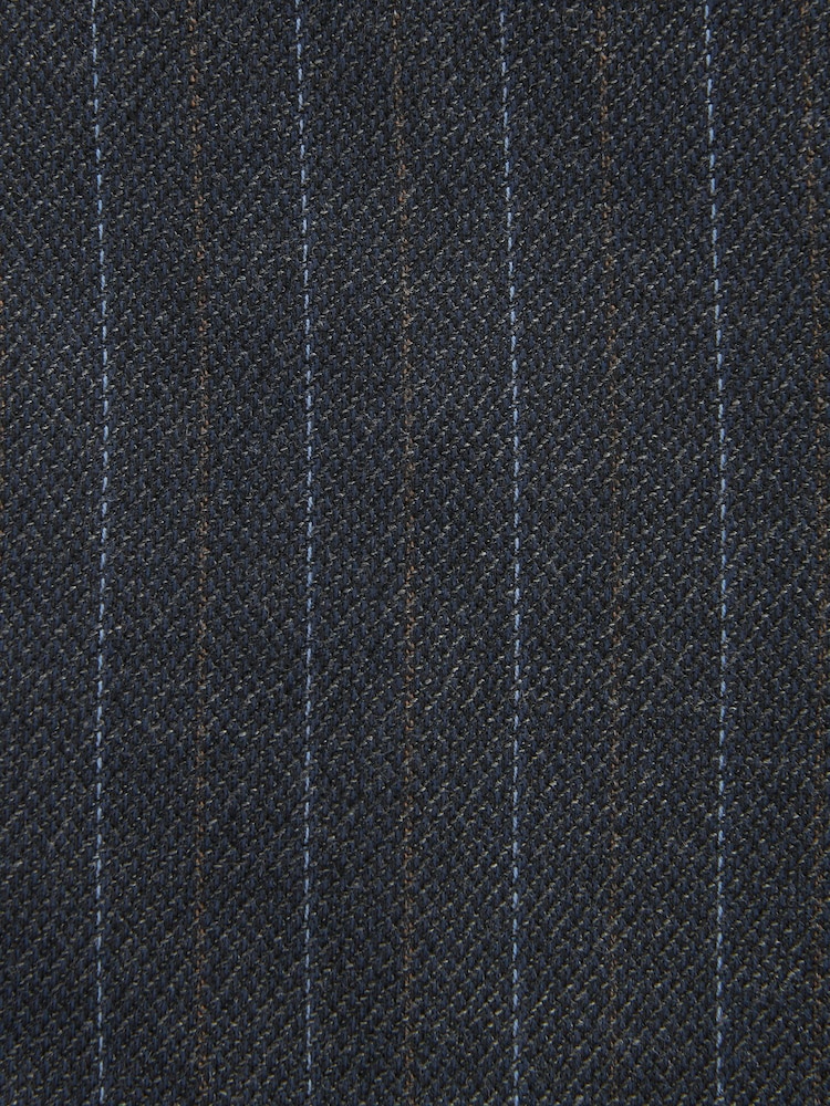 Navy Blue Tailored Fit Stripe Suit Trousers - Image 9 of 9