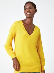 Roman Yellow V-Neck Long Sleeve Jumper - Image 1 of 5