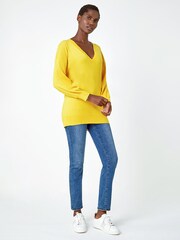 Roman Yellow V-Neck Long Sleeve Jumper - Image 2 of 5