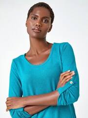 Roman Blue Jersey Bow Back Detail Top - Image 5 of 5